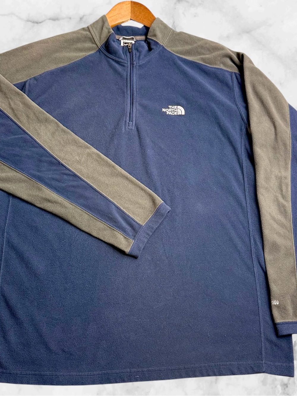 The North Face TKA 100 Men’s L 1/4 Zip Fleece Pullover Blue Outdoor Jacket